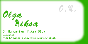 olga miksa business card